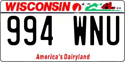 WI license plate 994WNU