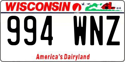 WI license plate 994WNZ