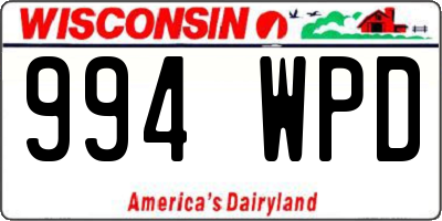 WI license plate 994WPD