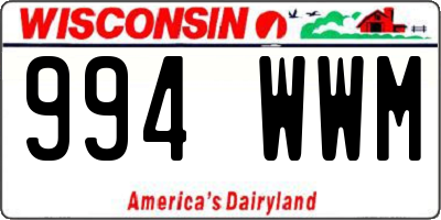 WI license plate 994WWM