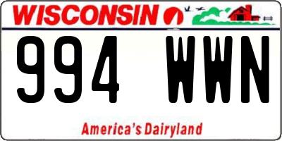 WI license plate 994WWN