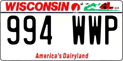 WI license plate 994WWP