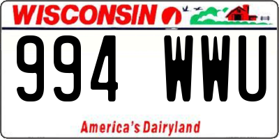 WI license plate 994WWU