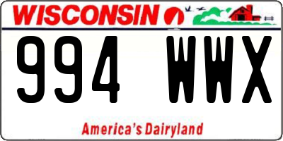 WI license plate 994WWX