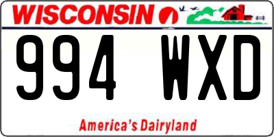 WI license plate 994WXD