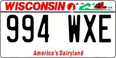 WI license plate 994WXE