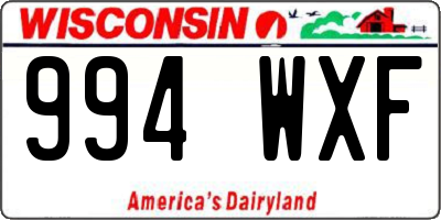 WI license plate 994WXF