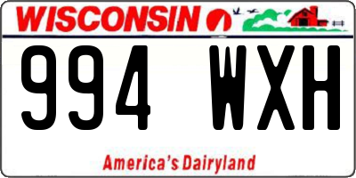 WI license plate 994WXH