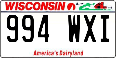 WI license plate 994WXI