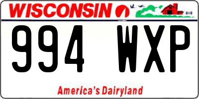 WI license plate 994WXP