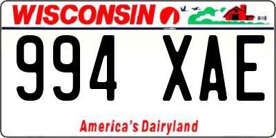 WI license plate 994XAE