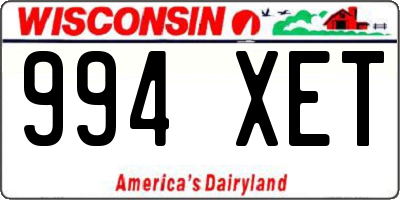 WI license plate 994XET