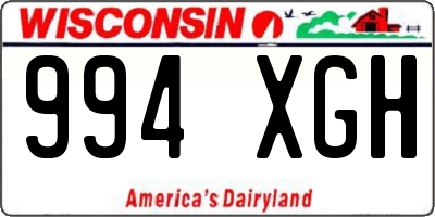 WI license plate 994XGH