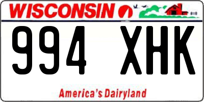 WI license plate 994XHK