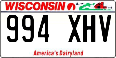 WI license plate 994XHV