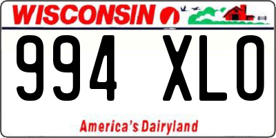 WI license plate 994XLO