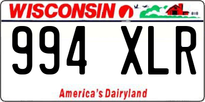 WI license plate 994XLR