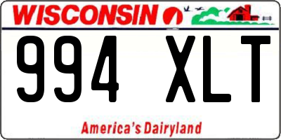 WI license plate 994XLT
