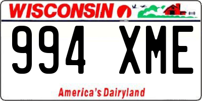 WI license plate 994XME