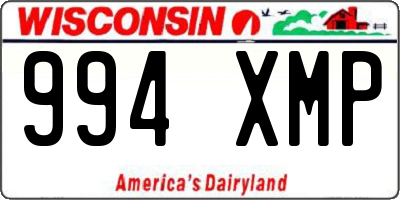 WI license plate 994XMP