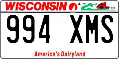 WI license plate 994XMS