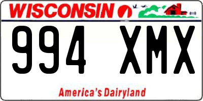 WI license plate 994XMX