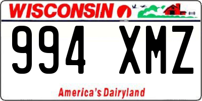 WI license plate 994XMZ