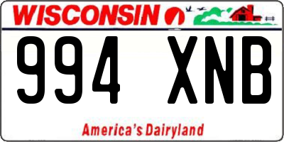 WI license plate 994XNB