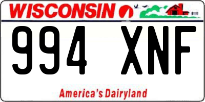 WI license plate 994XNF