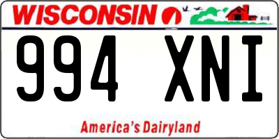 WI license plate 994XNI