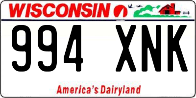 WI license plate 994XNK