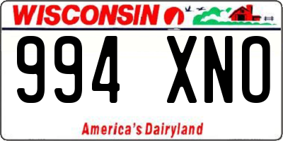 WI license plate 994XNO