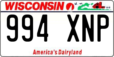 WI license plate 994XNP