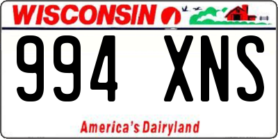 WI license plate 994XNS