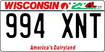 WI license plate 994XNT