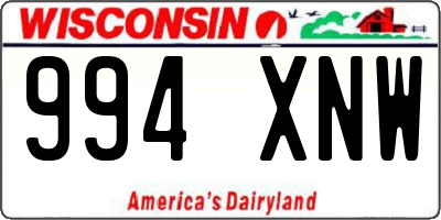WI license plate 994XNW