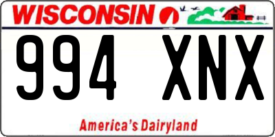 WI license plate 994XNX