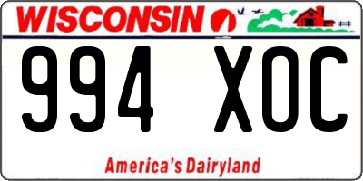 WI license plate 994XOC