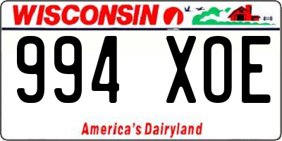 WI license plate 994XOE