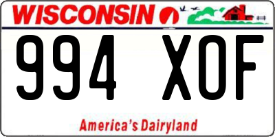 WI license plate 994XOF