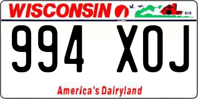 WI license plate 994XOJ
