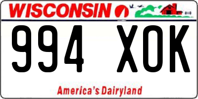 WI license plate 994XOK