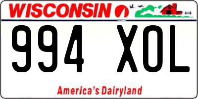 WI license plate 994XOL