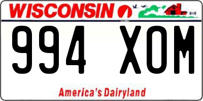 WI license plate 994XOM
