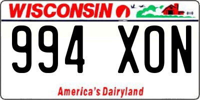 WI license plate 994XON