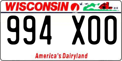 WI license plate 994XOO