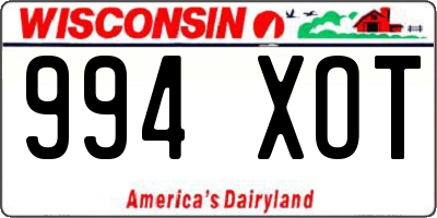 WI license plate 994XOT