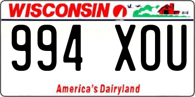 WI license plate 994XOU