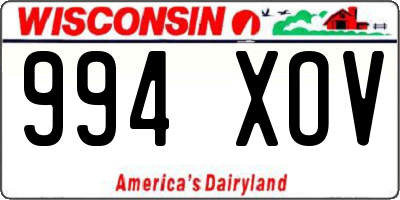 WI license plate 994XOV