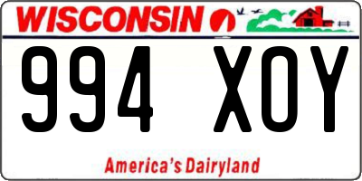 WI license plate 994XOY